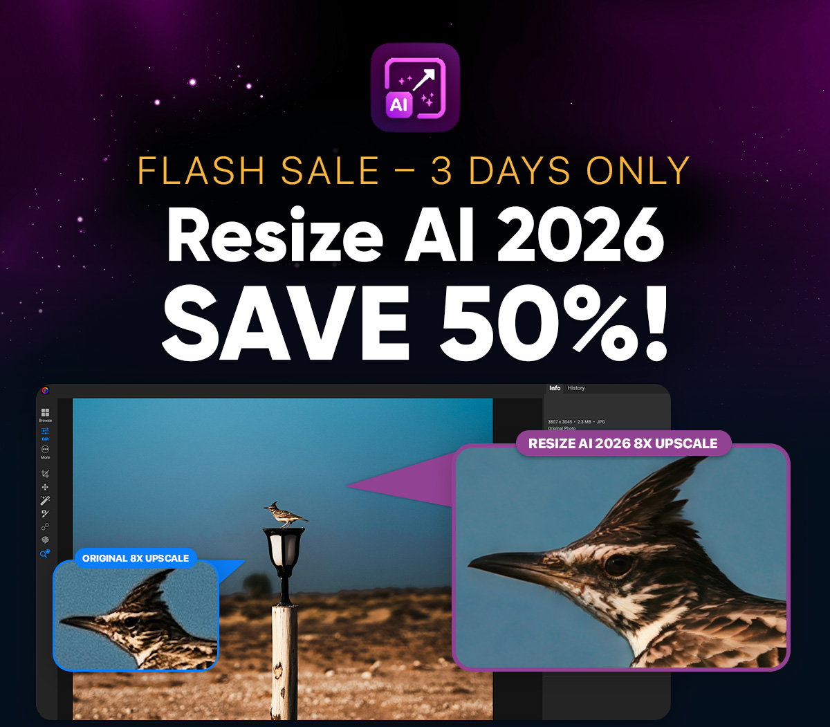Flash Sale - 3 Days Only Resize AI 2026 Save 50%!